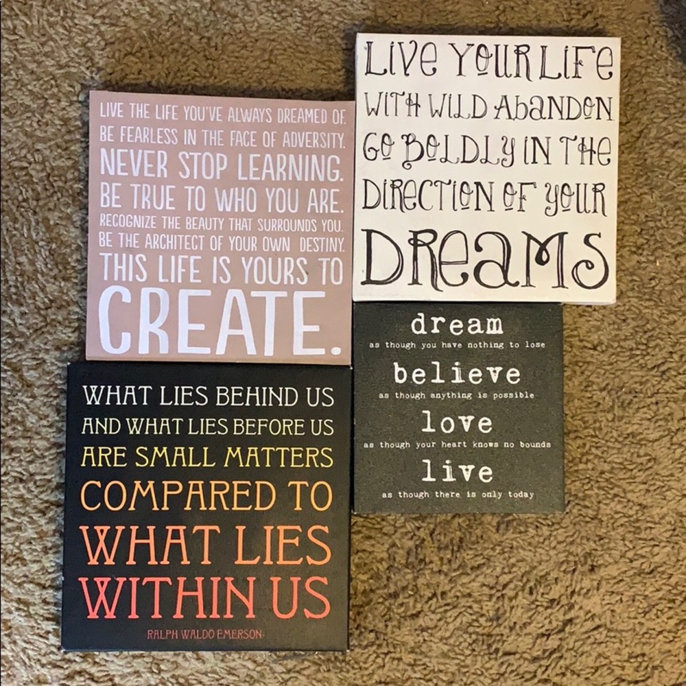 Quote Canvases Pack of 4